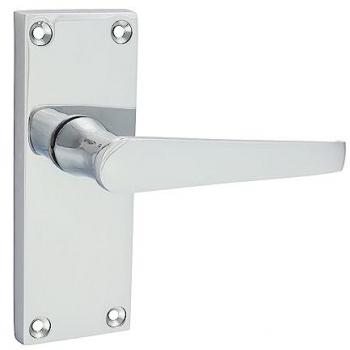 Victorian Straight Latch Handle Duo – Polished Chrome (114x42 mm) by Timco
