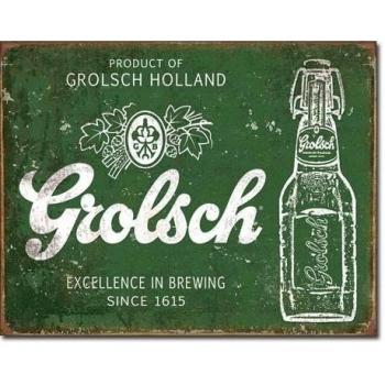 Exclusivo Cartel Metálico Grolsch Cervecero 31x40 cm