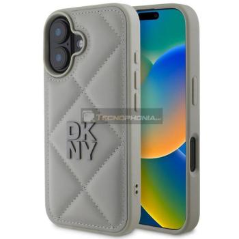 Coque iPhone 16 DKNY avec logo empilé en cuir PU