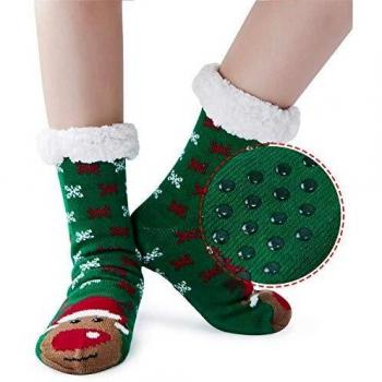 Pantofole di Pelliccia: Calzini Natalizi Ladies, Verde
