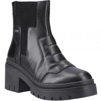 Women's Pod Lillian Black Leather Heel Boots – 5