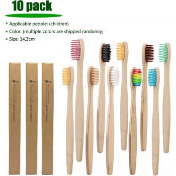 10pcs Biodegradable Bamboo Kids Toothbrushes