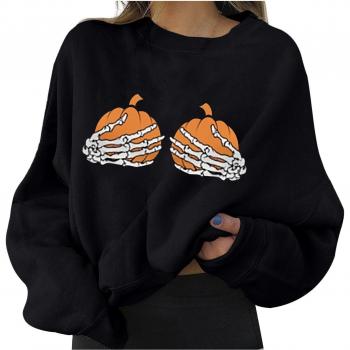 Sudadera Mujer Casual Calabaza y Bolsillo