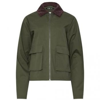 Long Tall Sally Damen Barnjacke mit Cord-Kragen