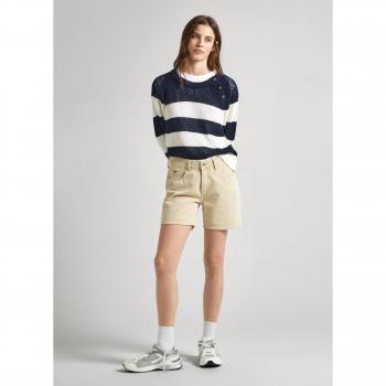 Pepe Jeans Short Donna A Vita Alta Straight Fit Malt Beige 24