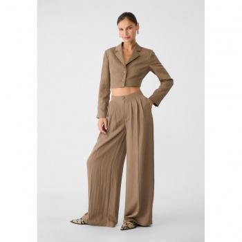 Stradivarius Brown Palazzos with Dart Detail – Size 4
