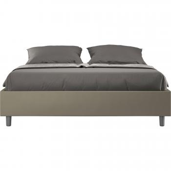 Doble Cama Polipiel Capuchino 160x190 con Alza y Contenedor Símil Piel