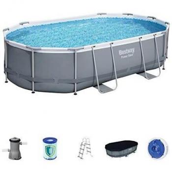 Ovale Power Steel di Bestway 488x305x107cm – Piscina con Telo e Pompa