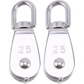 Set de 2 poleas de bloqueo M25 25MM acero inoxidable 304 400kg