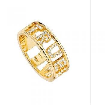 Anillo de Plata Chapada en Oro con Circonitas True Love