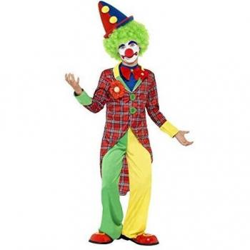 Smiffys Kinder-Clown-Kostüm 44011L – Jacke, Hose & Mock-Hemd mit Fliege (Größe L)