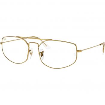 Ray-Ban RX6545 Explorer V 3086 Unisex Geometric Eyewear Gold Frame Size 56