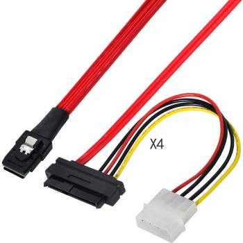 Cable Mini-SAS SFF-8087 a 4 SAS, 1 m, compatible con 10 Gbps