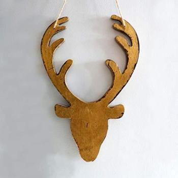 Shatchi 26 cm Gold Deer Head Christmas Accent