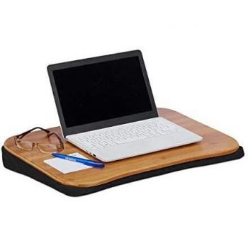 Bamboo Travel Laptop Desk with Detachable Seat and Handlebars – 51x37cm (Supports 22 Screens)