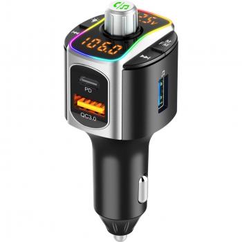 BC67 Bluetooth 5.0 FM Transmitter for Car with Audio Player and Fast Charge