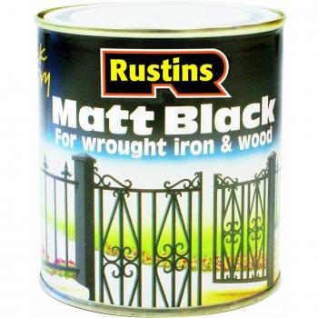 Rustins Matt Black Paint Quick Drying 250ml RUSBM250