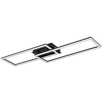 Dimmbare LED Deckenlampe mit Fernbedienung, schwarz, Tageslicht, 1x 36W, 2640Lm, Timer CCT, LxBxH 101x29x7,5 cm
