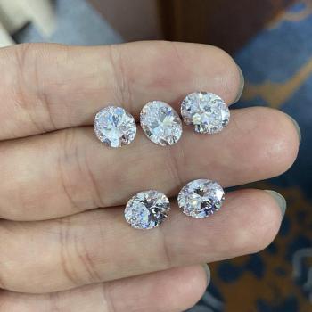 Meisidian 6A 8X10mm Zirkonia Oval, 4 CTS, weiß