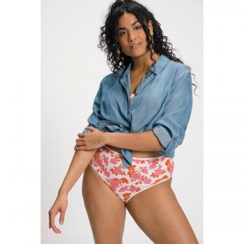 Slip donna in cotone con fiori confezione da quattro, Rosa, Taglia: 72/74