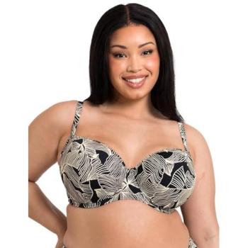 Black Print Ripple Reef Padded Bikini Top – Curvy Kate