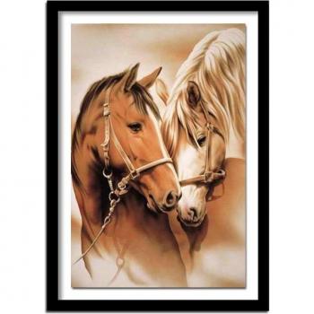 DIY Two Horses Diamond Decal – 5D, Full Ring, 20x30cm