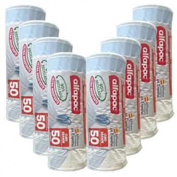 Eco‑Bag Alfapac 80% Riciclato – Rotoli da 15 sacchetti antibatterici, 10 rotoli (30 l)