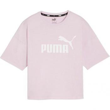 Camiseta Puma cortada mujer de la línea essentials en rosa