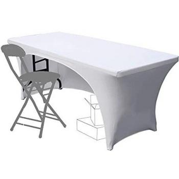 Dololoo 6ft Rectangle Table Wrap – White, Kitchen Friendly
