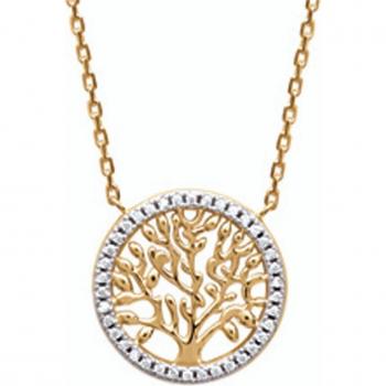Tree of Life Gold‑Plated Necklace, 16mm, White Gold (Les Trésors De Lily N0021)