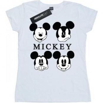 Mickey Mouse Quad Head Cotton T-Shirt for Women