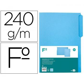 Classificador Cartolina Azul 240g Folio