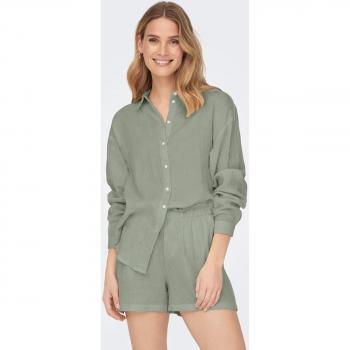 JDY Damenhemd in Beige mit fließendem Stoff