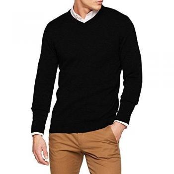 Men's Black V-Neck Knit Sweater