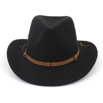 Breite Fedora “Leder‑Verzierung” – elegante Wollfilzhüte