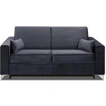 Jackson Express Convertible Sofa 140cm Latticed Frame Velvet Navy Blue Mattress 16cm
