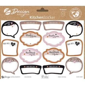 5 x Z-Design Küchen Sticker -Made with Love