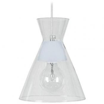 Suspension TOSEL 16769 – E27 40 W, verre clair, 20 × 80 cm, design contemporain