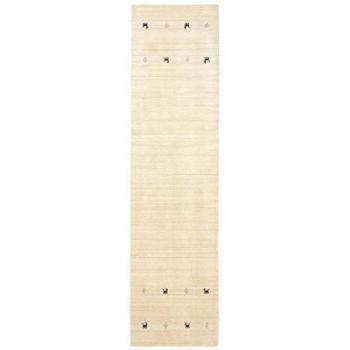 Handwoven Wool Gabbeh White Rug Runner 80x350cm