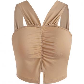 Haut Court Saful Froncé Fente latérale Femme