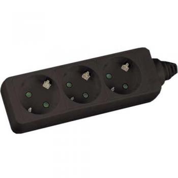 InLine® Steckdosenleiste, 3-fach Schutzkontakt, 1,5m, schwarz
