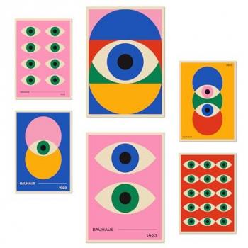 Decoración Modernista: 6 pósters geométricos Bauhaus