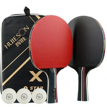 Raquettes professionnelles de ping-pong Huieson, caoutchouc carbone, deux tailles de poignée