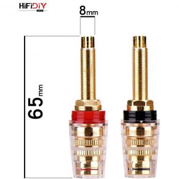HIFIDIY Lautsprecher DIY Terminalstecker 2 Stück Bindepost HIFI Verstärker Reines Kupfer Gold-überzogene Banane Buchse Kreuzung Kasten