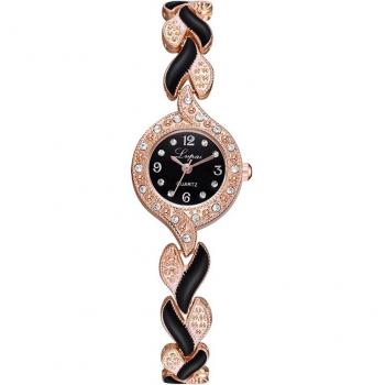 Kristallverzierte Armbanduhr für modebewusste Frauen