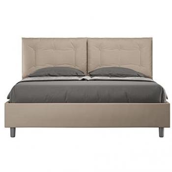 Cama tapizada con almacenaje 160x190 gris tórtola Annalisa