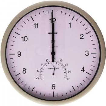 Tempus von UNILUX: 100340847, Funk‑Wanduhr, metall‑grau, moderne Anzeige