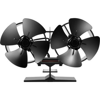 Black Double Head 4-Blade Heat Circulator