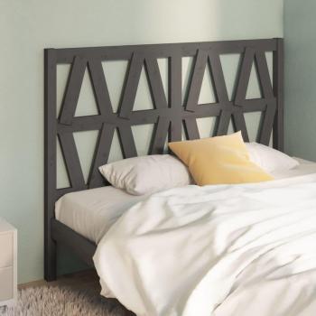 Día y Noche Cabecero de cama madera maciza de pino gris 146x4x100 cm