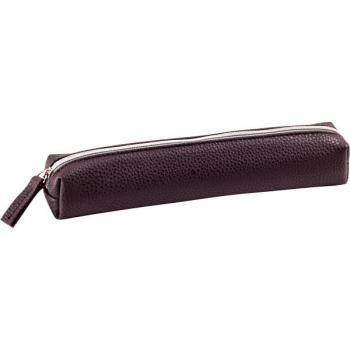 Mini trousse en cuir synthétique marron